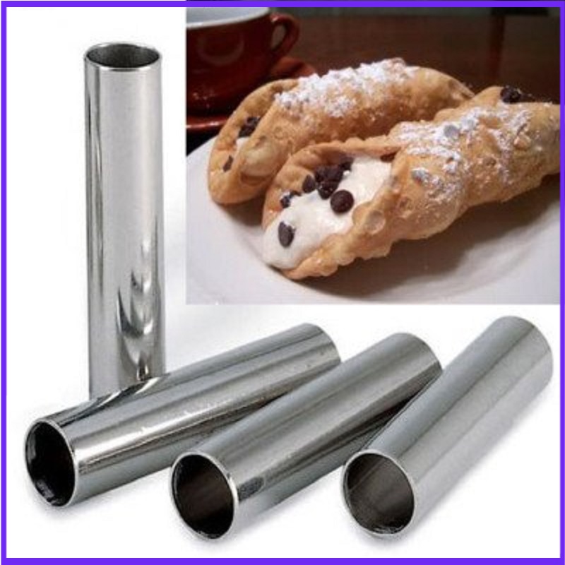 Danish Pancake Pan - Cannoli en aluminium formes, 4 Tubes/paquets,